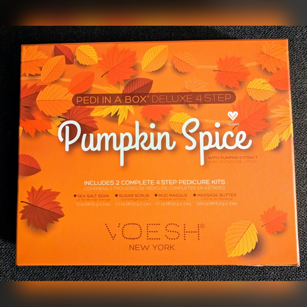 Voesh Pumpkin Spice Pedi in a Box 2 sets in box, NEW